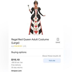 Woman’s size XL - (14-16) Queen of Hearts Halloween Costume